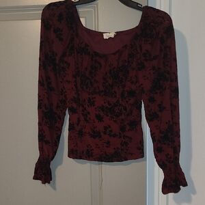 Elegant Black Floral Women's Top